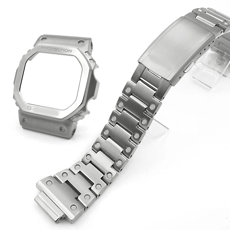 Titanium alloy G shock DW5600 GWM5610 GW5000 watch band strap and watch case for replacement modification