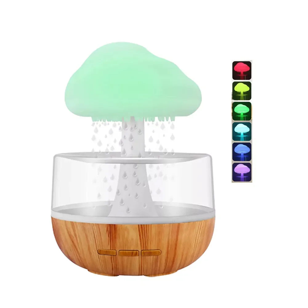 Rain Cloud Humidifier USB Battery Portable Diffuser Hot Selling Color Rainy Night Light Mushroom Aroma diffuser