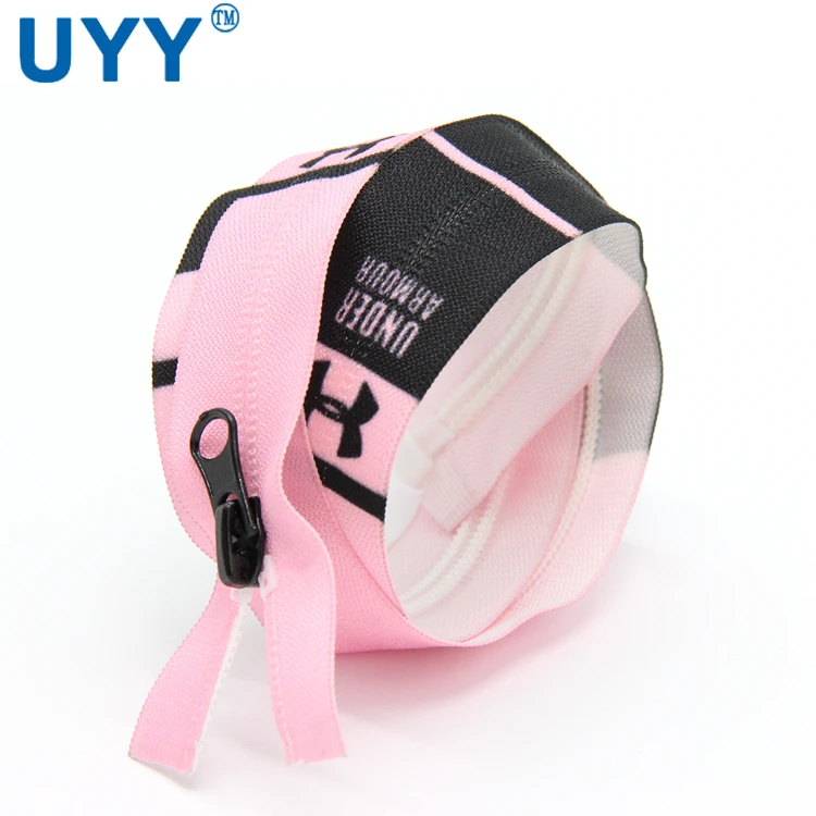 UYY Black Pink Invisible Zipper Nylon Custom Pulls #5 Airtight Zipper