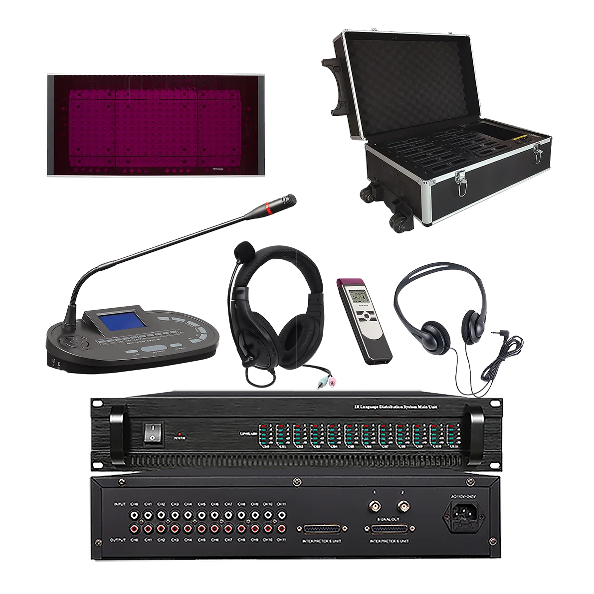 High quality 12 Channel simultaneous interpretation equipment supplier