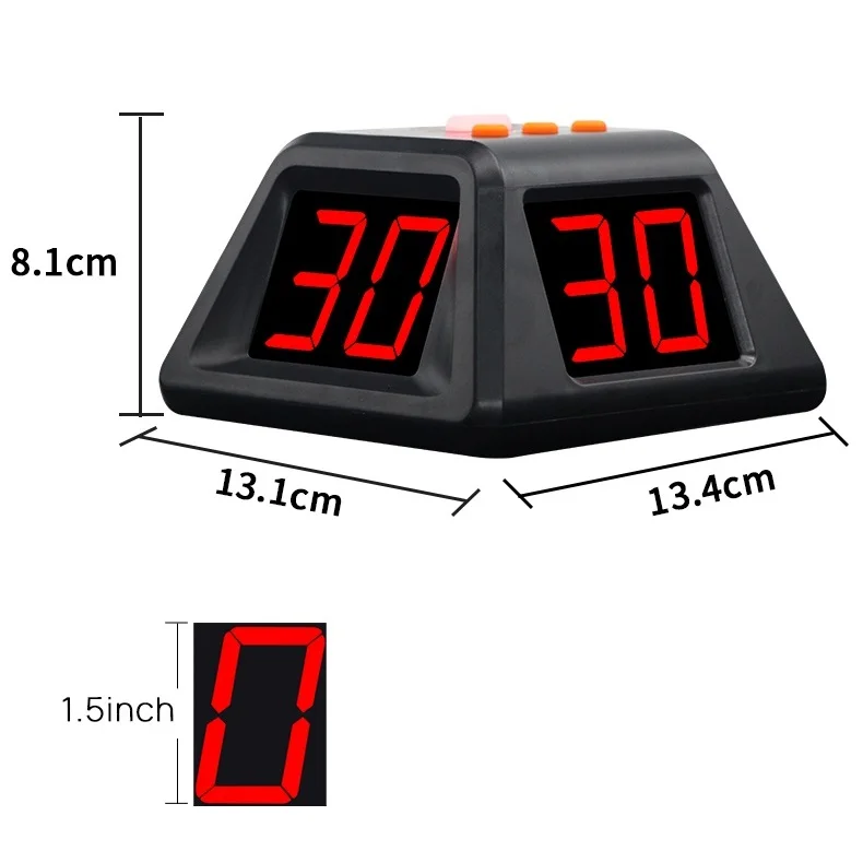 Multi Usage 4-sided Desktop Digital Chess Poker Timer Programmable LED Display Mahjong Board Game Countdown 30 Second Shot Clock