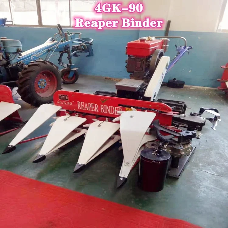 Hot Sale Small Grain Harvester/mini Rice Reaper with Diesel Engine Power/farm Reaper Binder Machine Wheat Cutting Machine 3 Rows