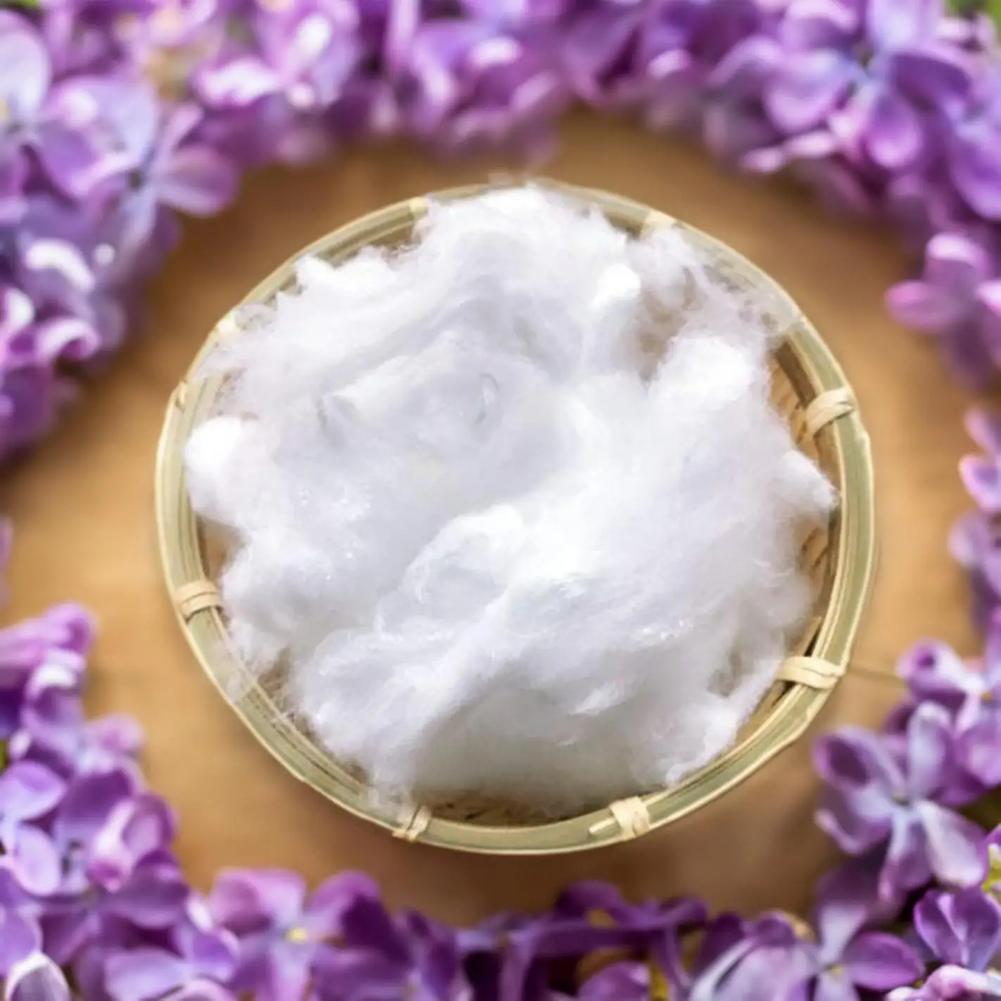 Регенерированное белое Полиэфирное штапельное волокно для наполнения подушек