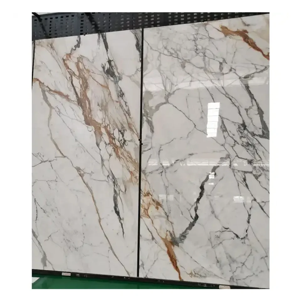 Rock Slab Large Thin Wall Floor Tiles Continuous Marble Pattern Sintered Stone Porcelain Cheap Room Modern Glazed Tiles Glossy