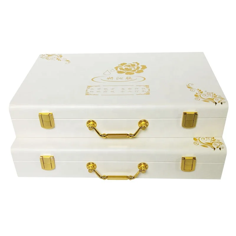 Белая коробка портативная косметическая упаковка деревянная сыворотка с гиалуроновой кислотой роскошная Косметическая