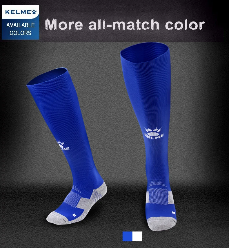 KELME спортивные носки мужские футбольные нескользящие хлопковые чулки хорошего качества дышащие тканые с логотипом
