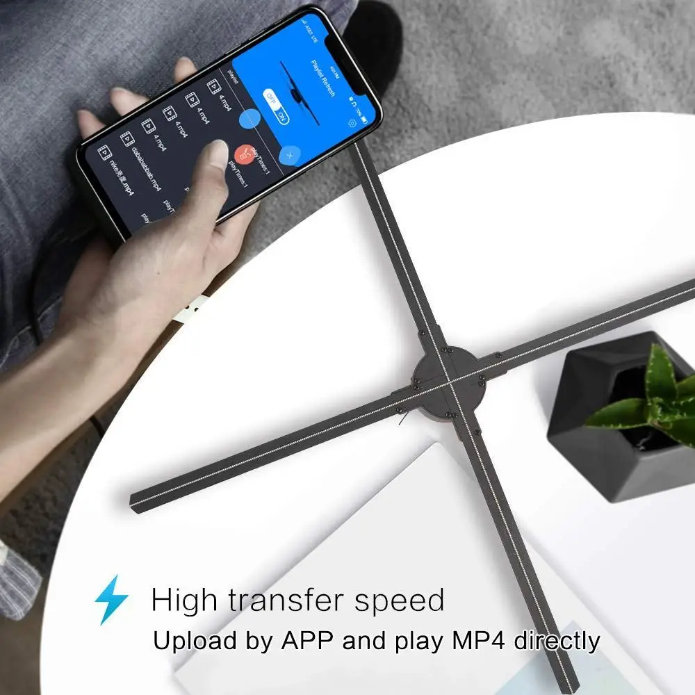  Высокое разрешение 1024HD Wi-Fi 3D голографический дисплей вентилятор с рекламным логотипом Dsee-65X облаком