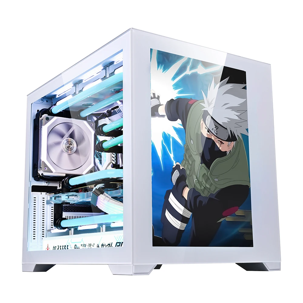2022 tempered glass mood screen chassis fully transparent ATX gaming sea view room water-cooled chassis HD synchronous display