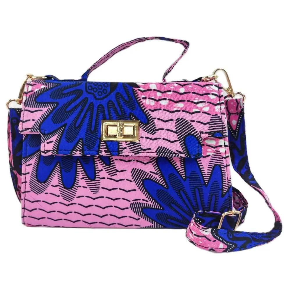 2021African print wax fabric New Bag Design Fashion Hot sell Ankara Design sets of Handbags factories price