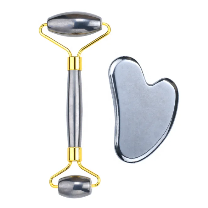 2021 New Gua Sha Board Skin Muscle Facial Body Natural Stick Set for Face Foot Arm Leg Terahertz Roller guasha roller