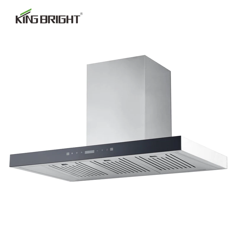 900mm Stainless Steel Kitchen Range Hood T-Style Electric Chimney Ventilation Wall-Mounted Copper Housings Charcoal Vented