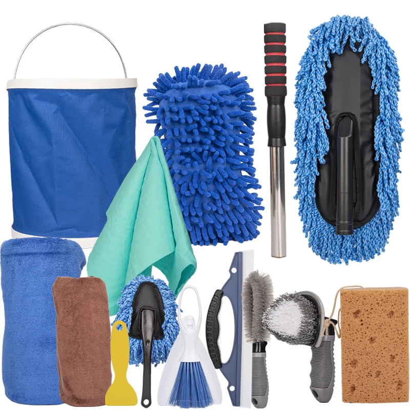 13 In 1  Car Wash Cloth Mitt Brush Sponge Detail Cleaner Car Cleaning Set Tool Kit