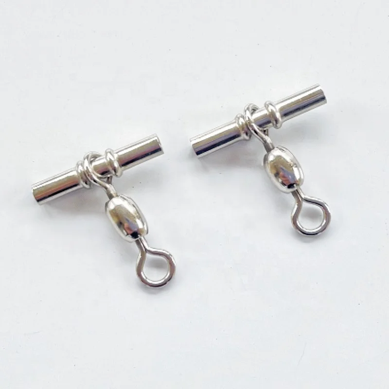 In stock Cross Line Crane Fishing Swivel With Solid Ring Brass Tube Fishing Line Connector Fishing Accessories