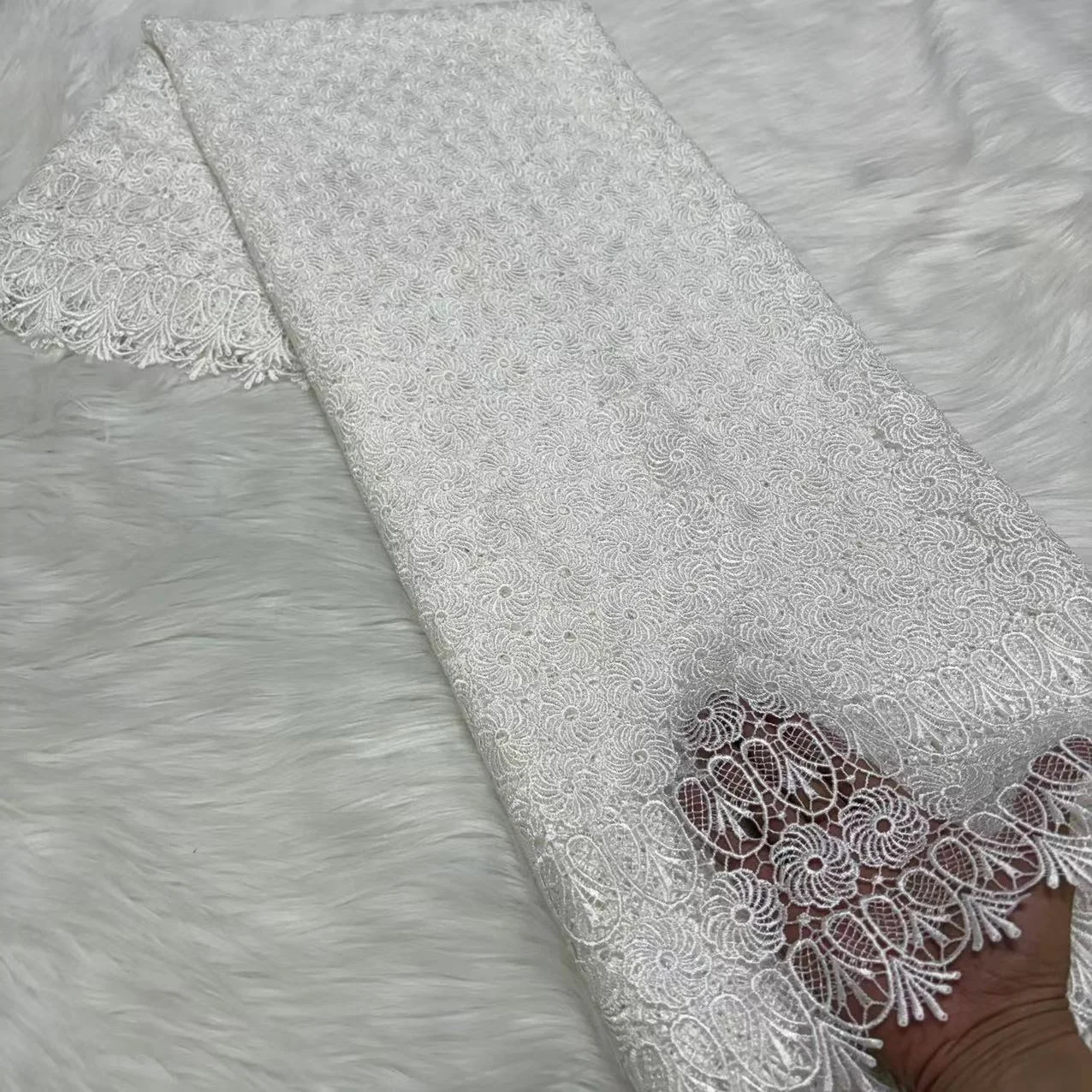 Fabric 100 Cotton High Quality Cord Guipure Lace Fabric Factory Manufacturer Swiss Africa Lace Fabric Nigeria 2024