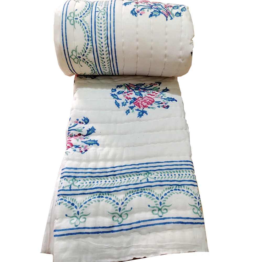 White Handmade Quilt For Sale Cotton Lightweight Bedspreads Twin Size For Winters Online Shop In India