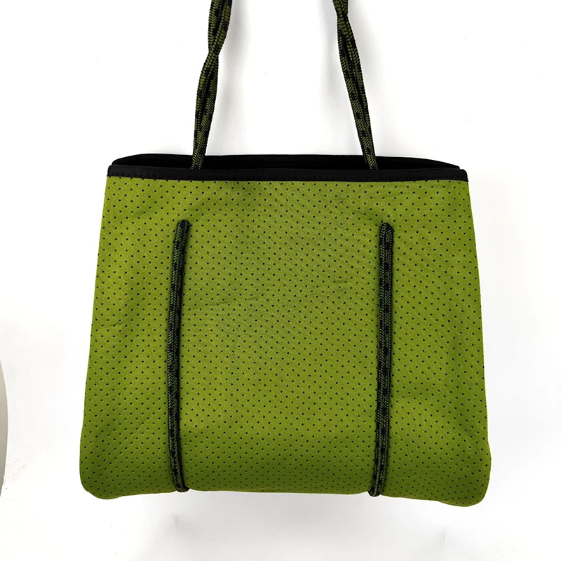 Wholesale Large Capacity Lady Beach Tote Bag Multi Colors Women Perforated Neoprene Beach Bags