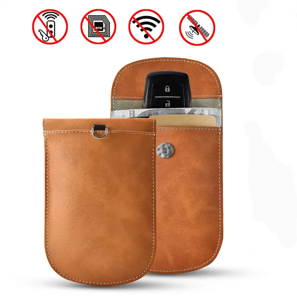 Лучшие сумки из натуральной кожи fobs faraday box для ключей чехол автомобильных