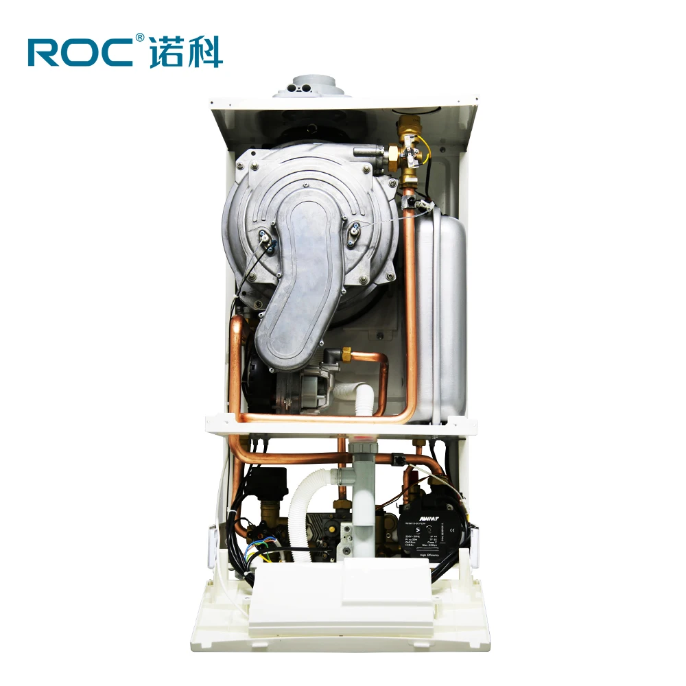 Высокоэффективный коммерческий комбинированный газовый котел ROC с естественным конденсатором, газовый комнатный обогреватель для мгновенной воды