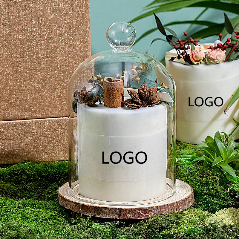 Customized Aroma Fashion Private Label Flower Pressed Wedding Birthday Gift Pillar Soy Wax Aromatherapy Scented Candles