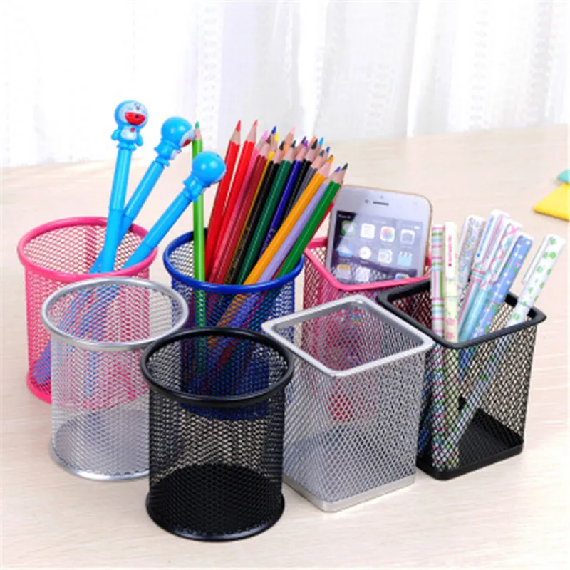 children  metal mesh pen holder for office supplies  School office desk desktop L0063/2