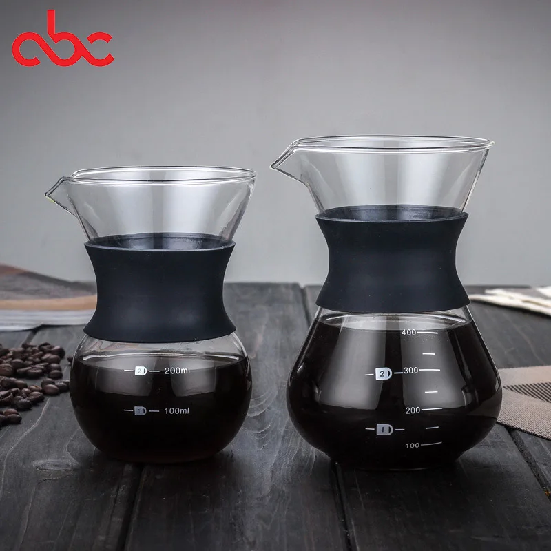 Metal Stainless Steel Cone Pover Over Ice Coffee Maker Set Coffee Filter Coffee Dripper