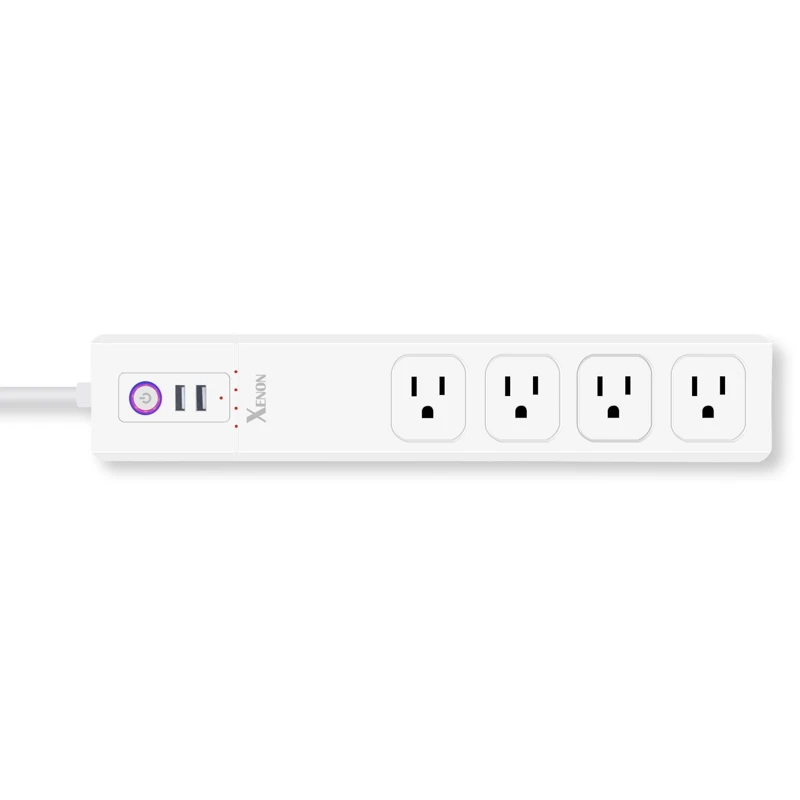 Xenon  Power Strip AC Outlet USB Charge Ports Extension Cord Neatly arranged plug and ports Multi Plug Strip Surge Protector