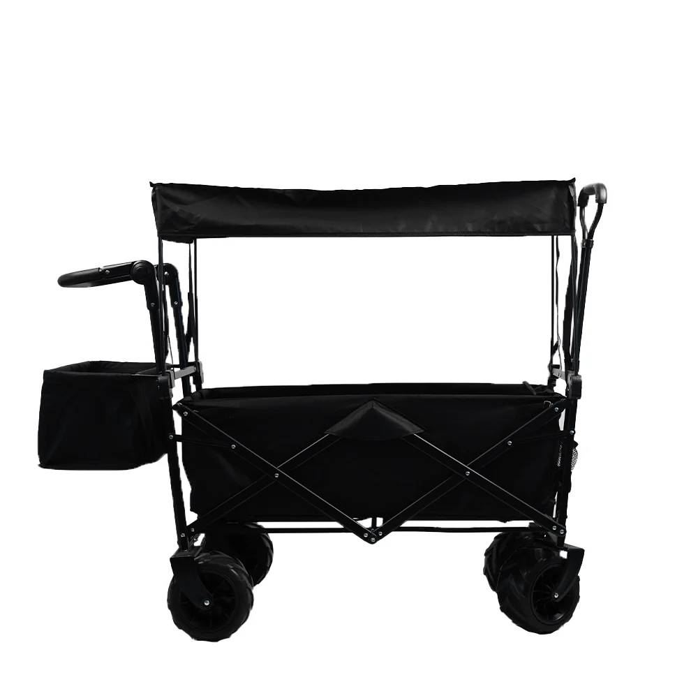 Picnic Beach Folding Multipurpose Garden Beach Wagon Cart with Canopy 4 Wheels