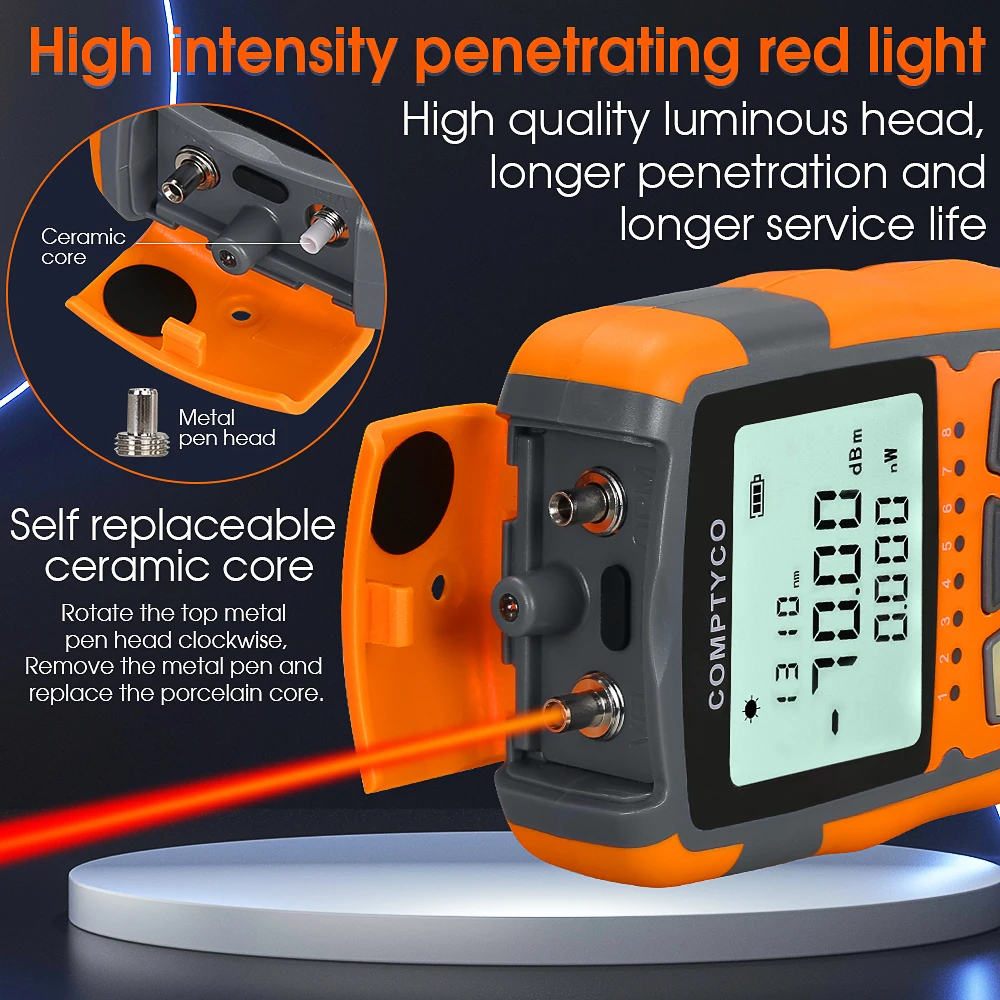 AUA-M70-30MW 1/10/15/50MW 4 in 1 Optical Power Meter Visual Fault Locator Network Cable Test Optical Fiber Tester VFL -70~+10dbm