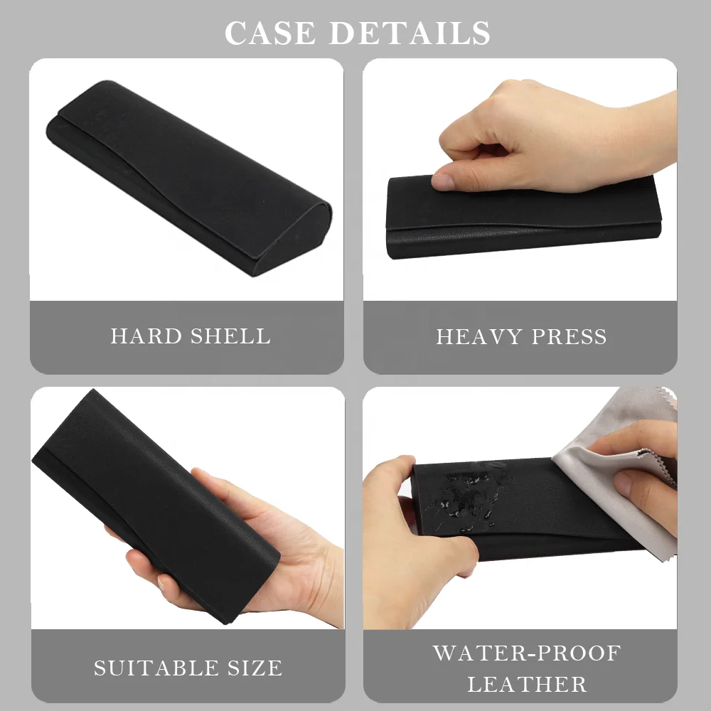 Custom Logo Black Sunglasses Case Gift Drawer Paper Box Eye Glasses Set Eyeglasses Package Glasses Case Eyewear Case With Handle