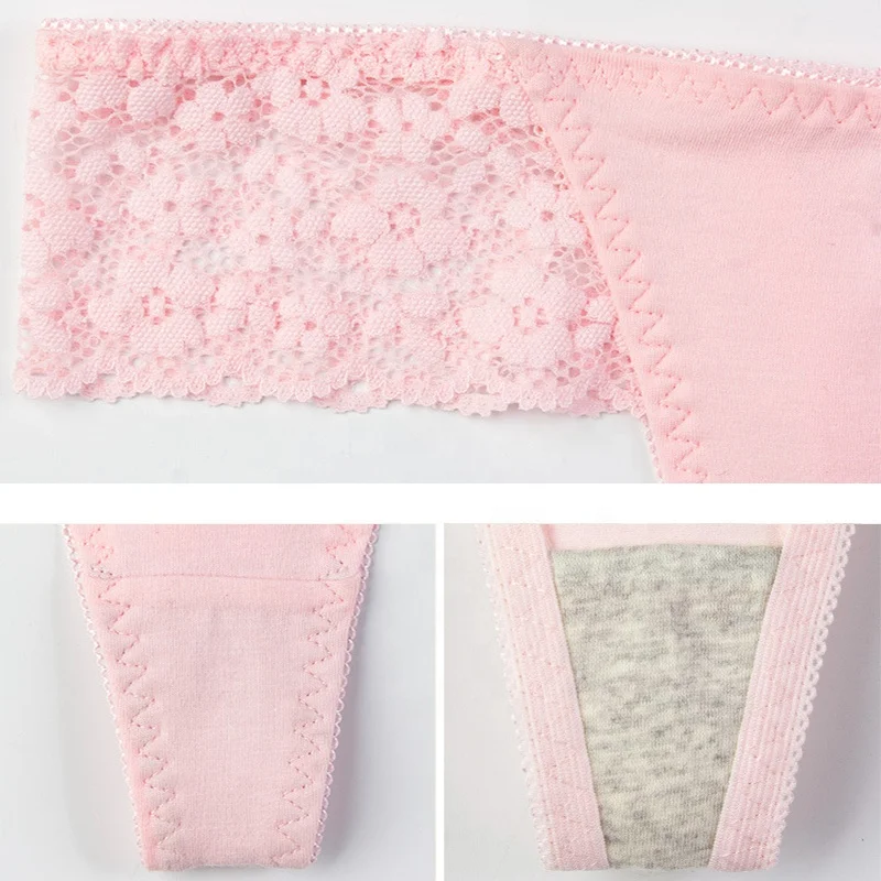 Wholesale Lace Sexy Women Thongs Cotton Underwear Hot Female Panties Comfortable Briefs Girls T-back