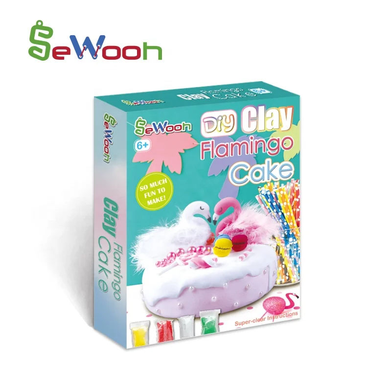 DIY Craft Kit Light Air Dry Flamingo Clay Set  for Children