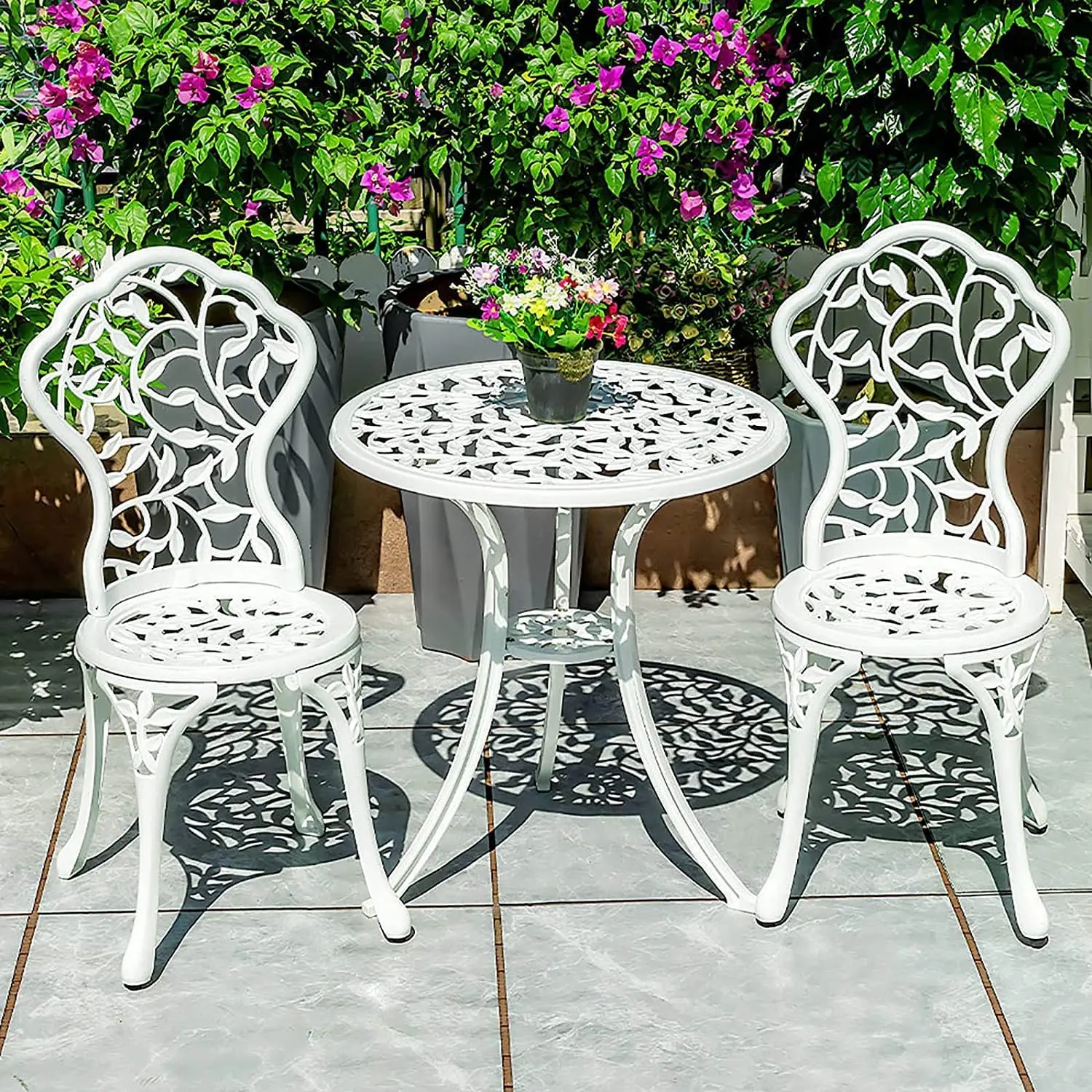 Aluminum Metal Bistro Sets Patio Chair Set Furniture Cast Antique Outdoor Garden Patio Table and Chair Set