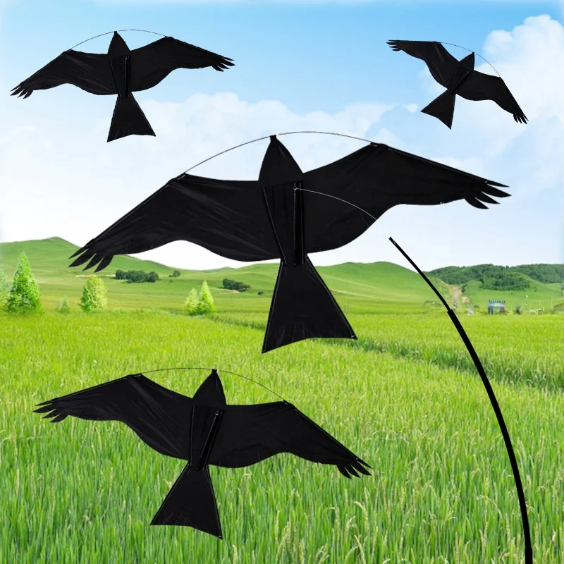 Factory Sales Custom Designed Flying Kites Bird Repeller Hawk Eagle Kites with Flag Pole Fabric Toy Wholesale Kites Manufacturer