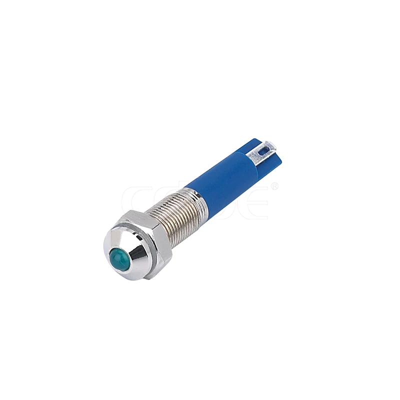 stainless steel signal lamp Pin terminal 6MM Mini blue color LED Dot illuminated 24V power indicator