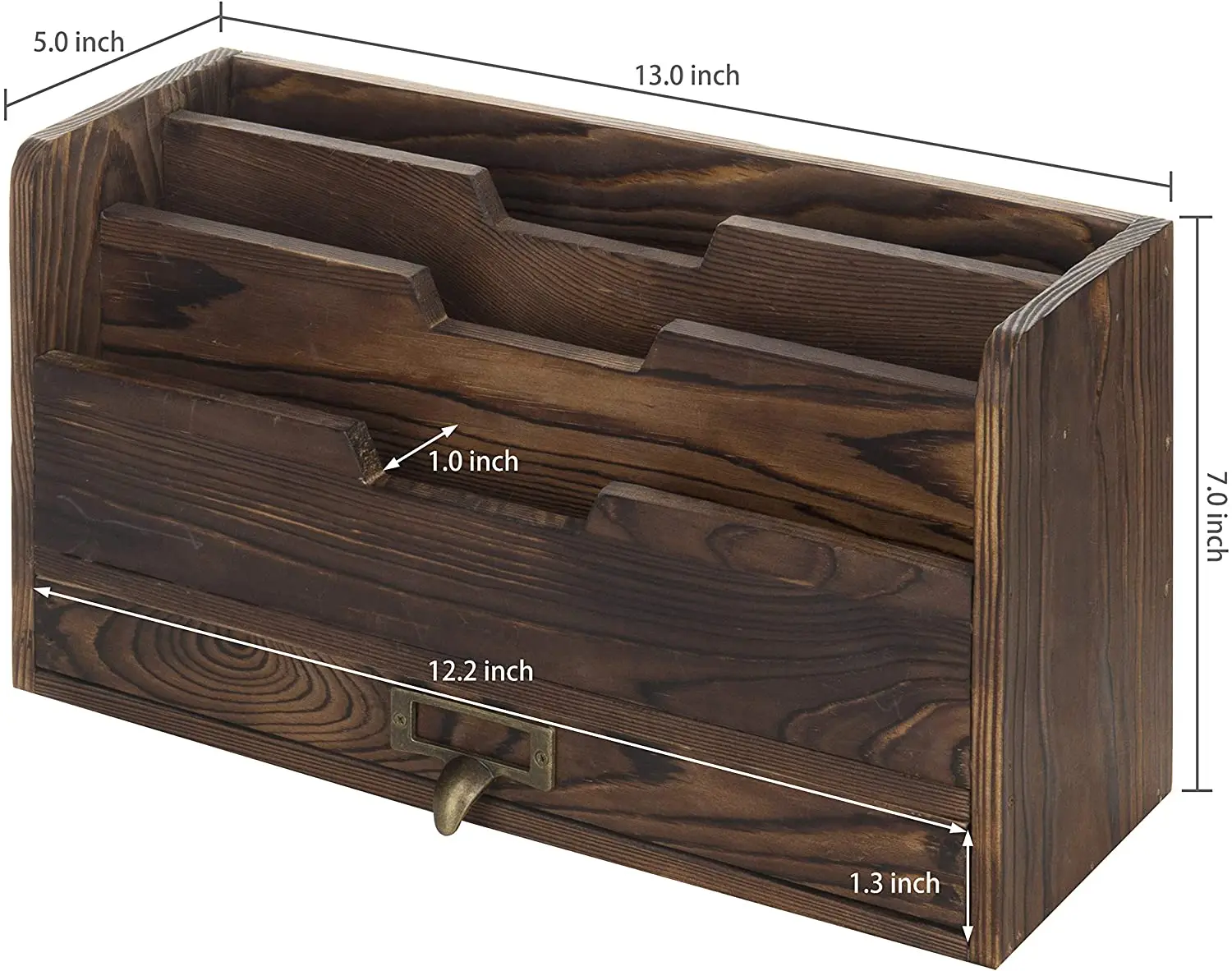 3-х уровневый кофейно-коричневый деревянный офисный стол файл Органайзер сортировщик почты лоток держатель w/ящик для хранения косметики ящик для хранения держит ручки, фломастеры, заколки, ленты