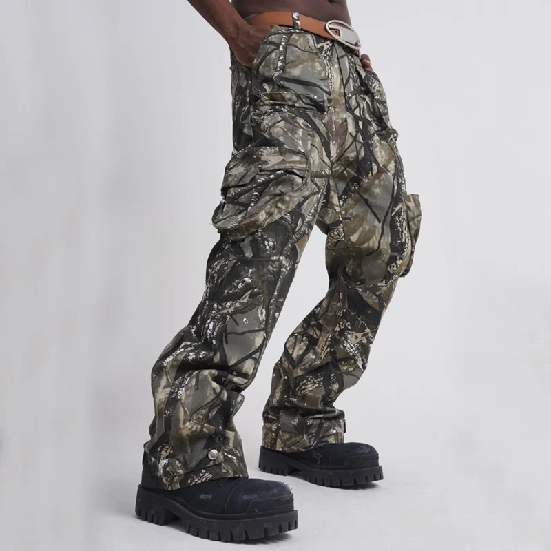 kargo pants for men custom 100% cotton track pants streetwear polyester with side pockets tactical camo cargo pants