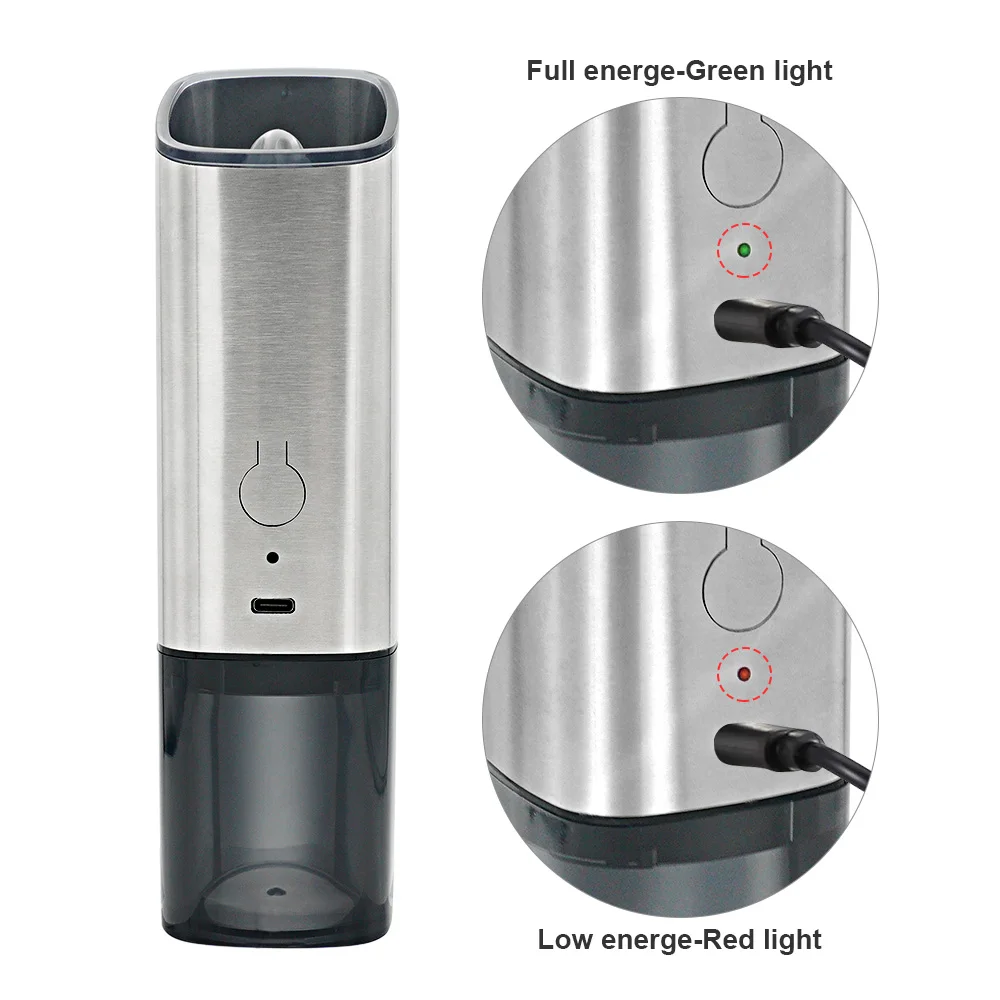 Electric Gravity Pepper Grinder set Grinder Stainless Steel Electric Automatic Salt and Pepper Mill set