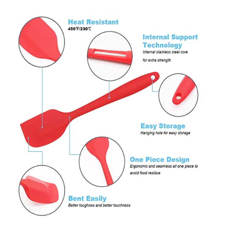 Heat Resistant Food Grade Silicone Spatula Set