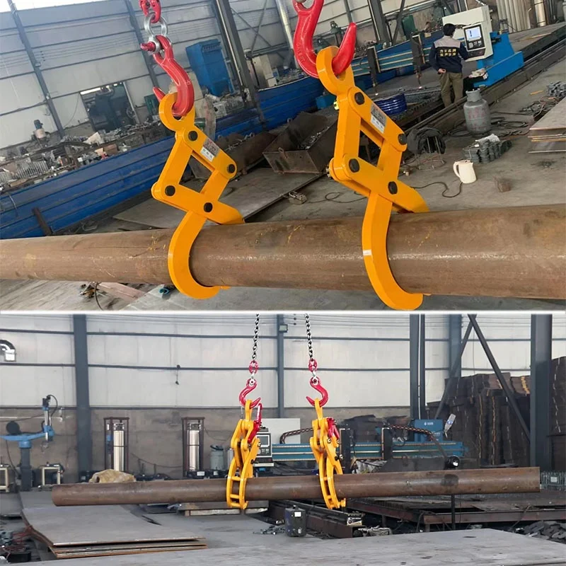 YG Handling Lifting Equipment 50-320mm Jaw Opening Round Steel Pipe Lifting Clamps for Bridge Crane