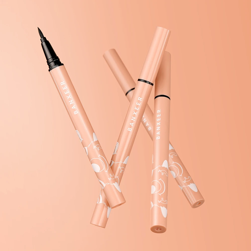 BANXEER Cosmetics makeup no logo fast dry eye liner gel pen private label waterproof long lasting eyeliner gel pen