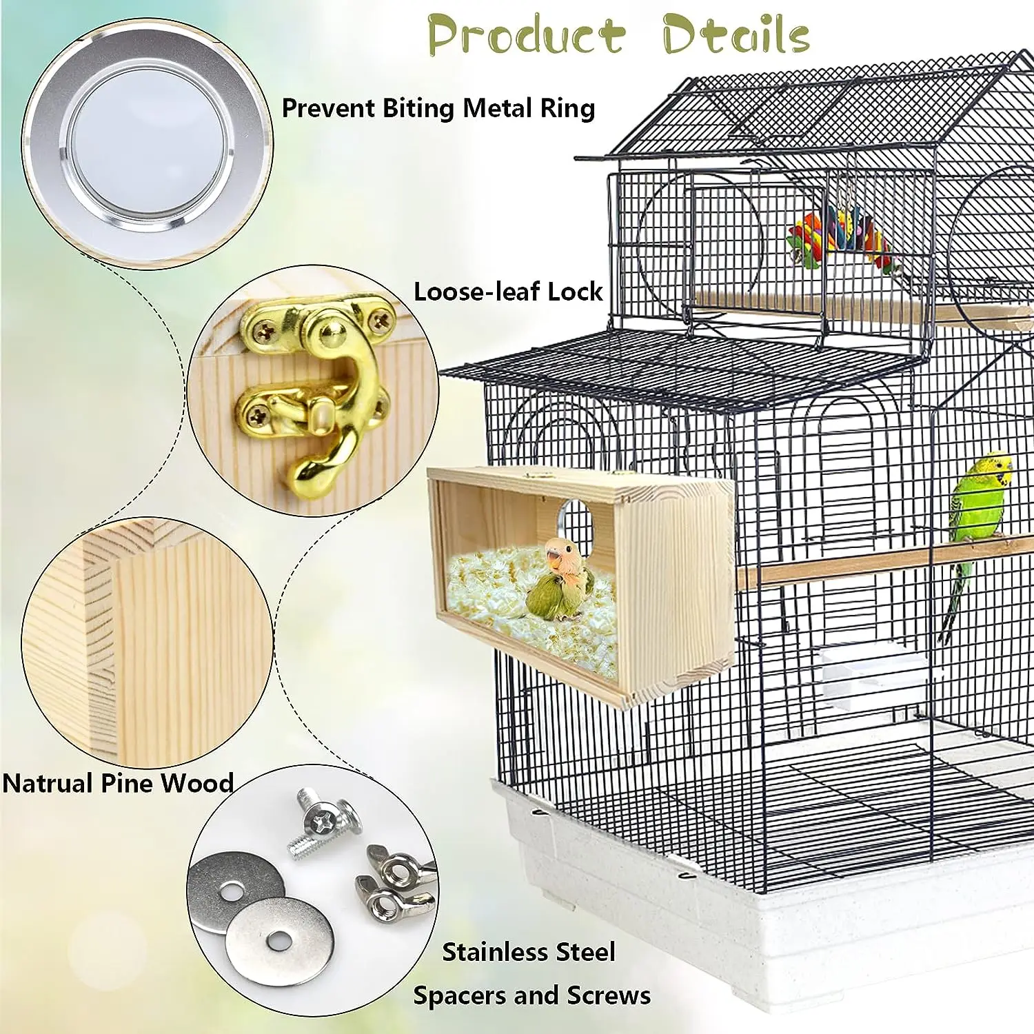 Parakeet Nesting Box Cockatiel Nesting Box Bird Nest Bird Breeding Box House Wooden