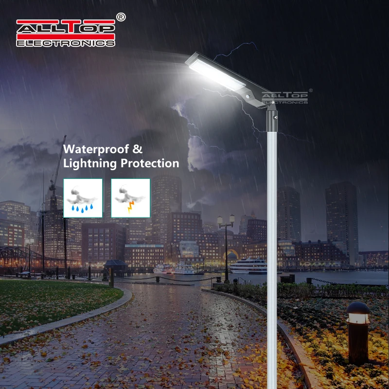 ALLTOP New design smart IP65 waterproof garden 9watt 14watt all in one solar led street lamp