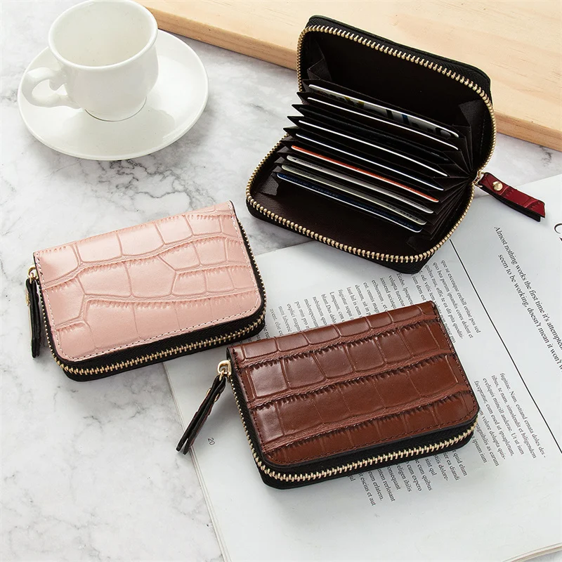 Girls Stylish Multi Card Position Card Bags Vintage RFID Card Holder Wallet for Women