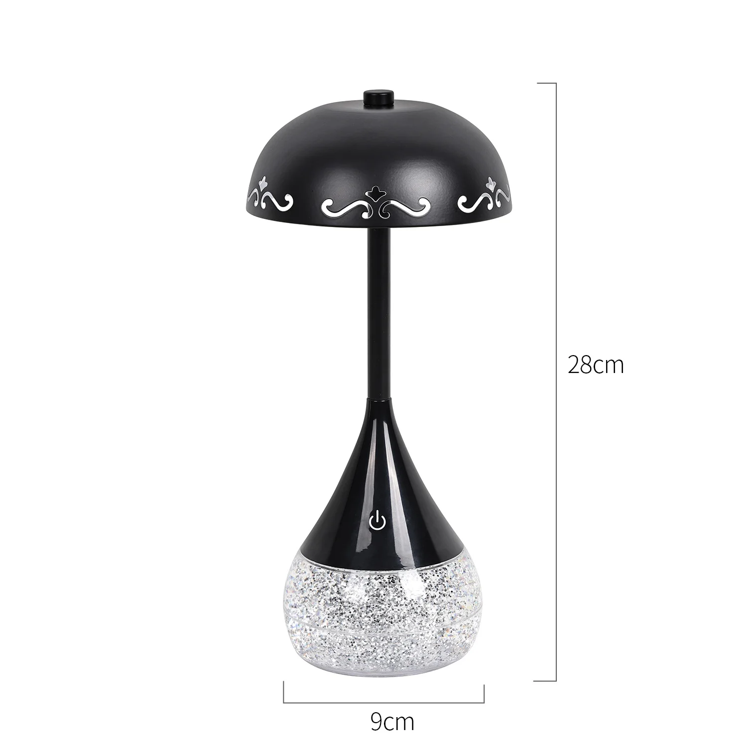 Luxury warm light cold light dimmer brightness RGB glitter liquid decor bedside LED desk Lamp with umbrella shape