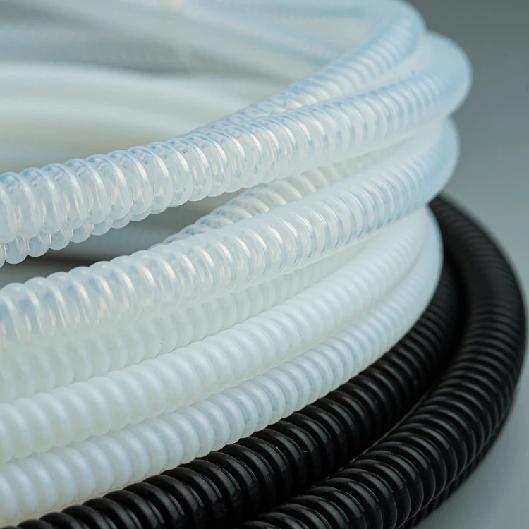 Extruded fep tubing Ptfe spiral convolutions tube flexibility pfa hose cuffs corrugated Ptfe hose