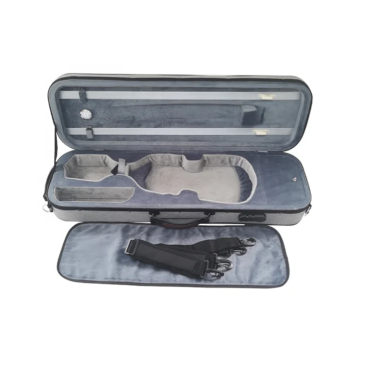 GSJ  High Quality Custom OEM Foam  Light  Square  Violin  Case With Exterior Music PocketG-2014VH 4/4