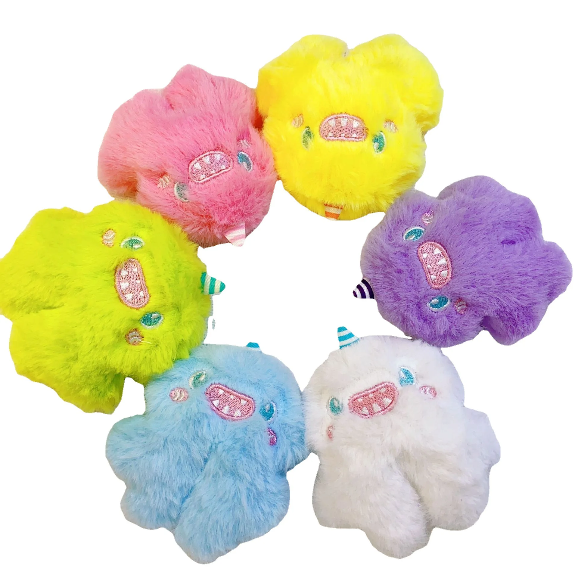 Manufacturer Custom Creative Cartoon Animal Stuffed Plush Doll Monster Cute Big-eyed Backpack Plush Pendant Keyring