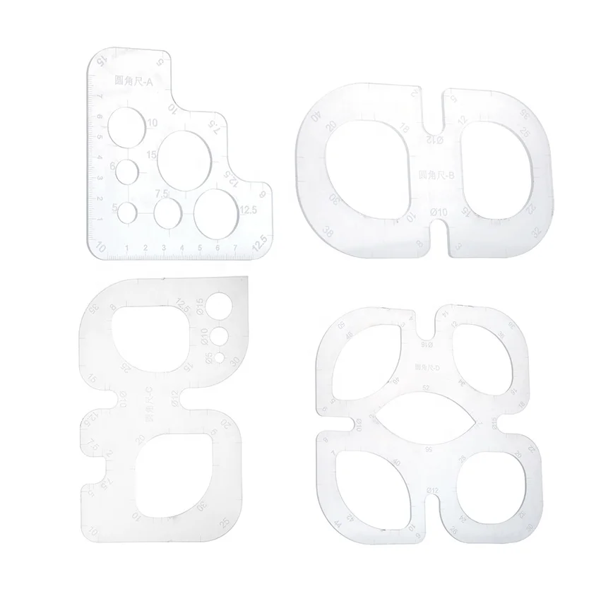 Округлая линейка из кожи ручной работы, акриловая Геометрическая линейка