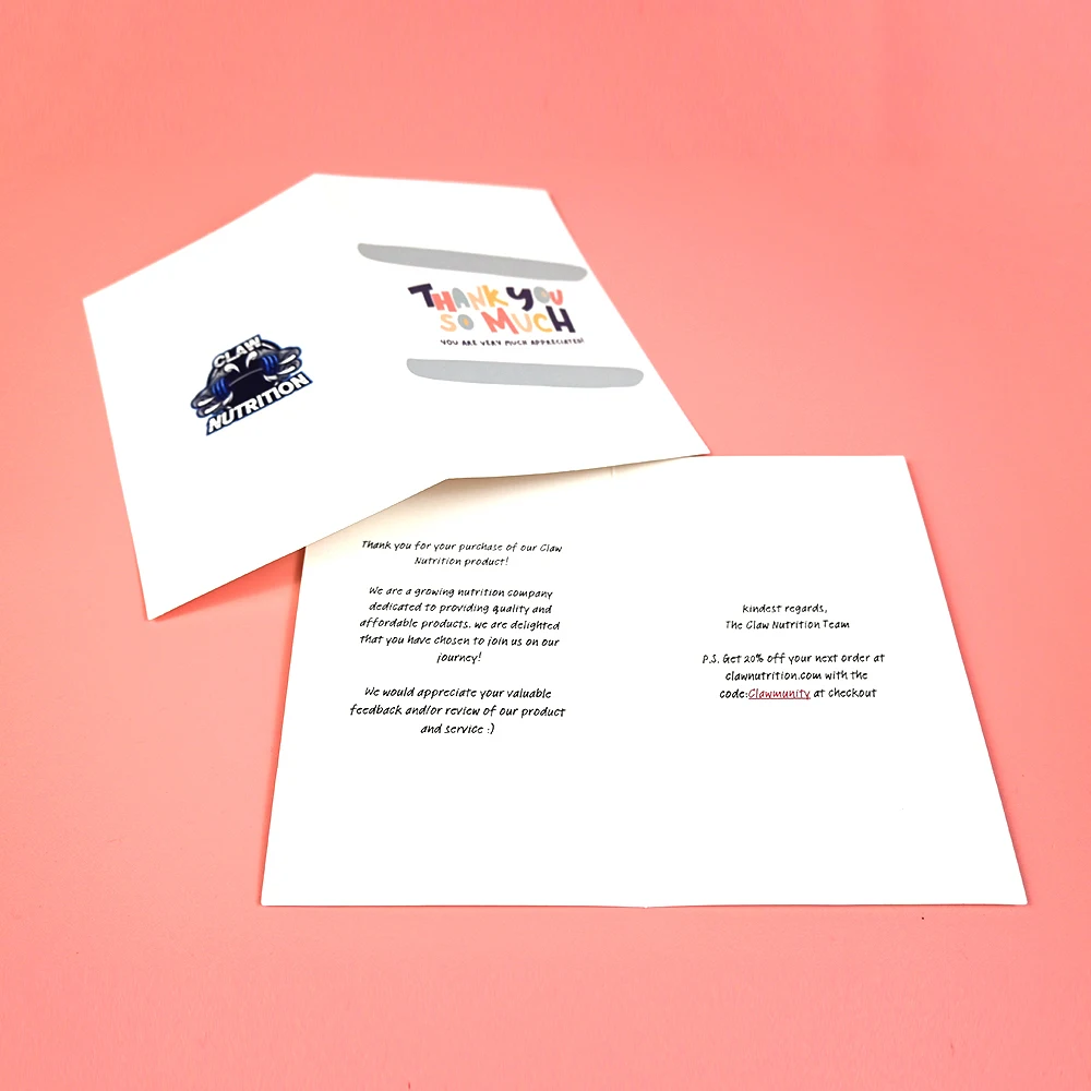 High Quality Custom Printing Shopping Feedback Review Card Thank You Card For Small Business With Your Own Design