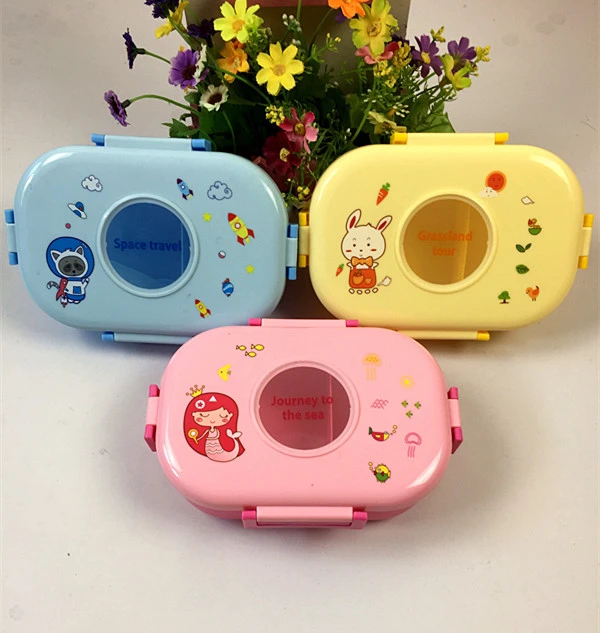 Factory Cheap Kid children Cartoon Lunch Box Set Cute Bottle Plastic food container Microwavable heating Bento Box Water Bottle